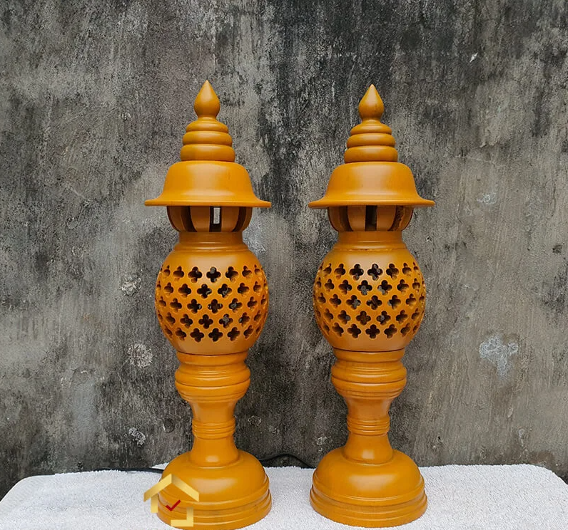 ĐÈN DẦU BẰNG GỖ VÀ NHỮNG MẪU ĐÈN THỜ GỖ ĐẸP